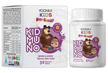 VOONKA KIDS MASA VE KOCA AYI KIDMUNO DOGAL BAL AROMALI TAKVIYE EDICI GIDA 32 tablet İlaç Görseli