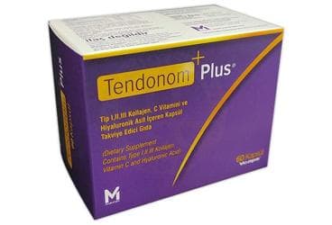 TENDONOM PLUS TIP I,II,III KOLLAJEN, C VITAMINI VE HIYALURONIK ASIT ICEREN TAKVIYE EDICI GIDA 60 kapsül İlaç Görseli