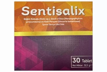 SENTISALIX SOGUT KABUGU, DEVIL'S CLAW VE KEDI PENCESI ICEREN TAKVIYE EDICI GIDA TABLET 30 tablet İlaç Görseli