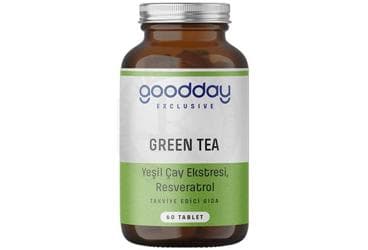 GOODDAY GREEN TEA, RESVERATROL ICEREN TAKVIYE EDICI GIDA 60 tablet İlaç Görseli