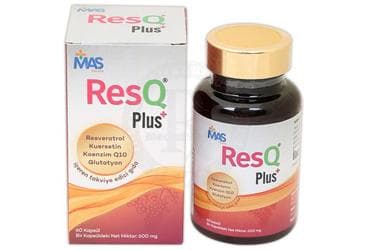 RESQ PLUS RESVERATROL, KUERSETIN, KOENZIM Q10, GLUTATYON ICEREN TAKVIYE EDICI GIDA 600 mg 60 kapsül İlaç Görseli