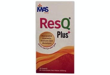 RESQ PLUS RESVERATROL, KUERSETIN, KOENZIM Q10, GLUTATYON ICEREN TAKVIYE EDICI GIDA 30 kapsül İlaç Görseli