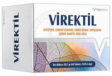 VIREKTIL LEPIDYUM, KIRMIZI GINSENG, DEMIR DIKENI, EPIMEDIUM ICEREN TAKVIYE EDICI GIDA TABLET 60 tablet İlaç Görseli