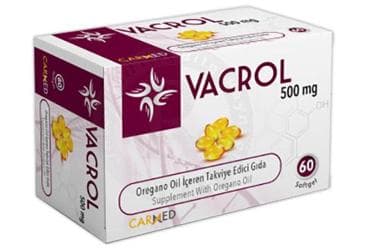 VACROL KARVAKROL ICEREN TAKVIYE EDICI GIDA 500 mg 60 kapsül İlaç Görseli