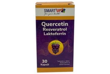 SMART UP QUERCETIN, RESVERATROL, LAKTOFERIN ICEREN TAKVIYE EDICI GIDA 30 kapsül İlaç Görseli