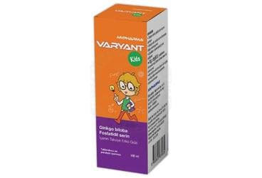 VARYANT KIDS GINKGO BILOBA, FOSFATIDIL SERIN ICEREN SIVI TAKVIYE EDICI GIDA 100 ml şişe İlaç Görseli
