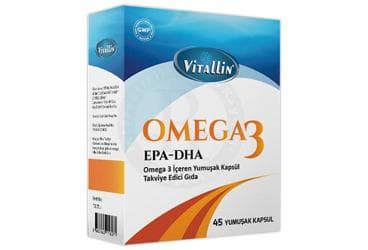 VITALLIN OMEGA 3 ICEREN TAKVIYE EDICI GIDA YUMUSAK KAPSUL 45 kapsül İlaç Görseli