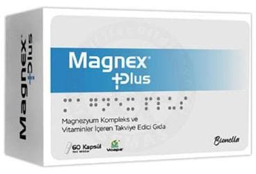 MAGNEX PLUS TAKVIYE EDICI GIDA 60 kapsül İlaç Görseli