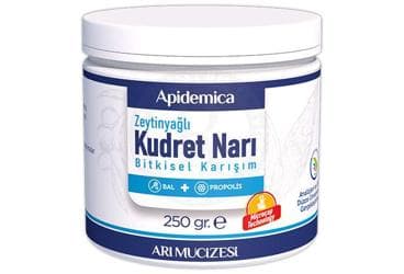 APIDEMICA ZEYTINYAGLI KUDRET NARI, BAL + PROPOLIS ICEREN BITKISEL KARISIM 250 g toz İlaç Görseli