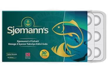 SJOMANN'S FISHOIL OMEGA 3 ICEREN TAKVIYE EDICI GIDA 30 kapsül İlaç Görseli