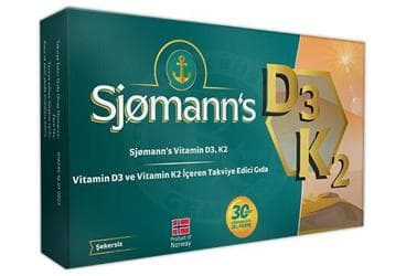 SJOMANN'S VITAMIN D3 VE VITAMIN K2 ICEREN TAKVIYE EDICI GIDA CIGNENEBILIR TABLET 30 tablet İlaç Görseli