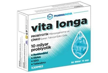 VITA LONGA PROBIYOTIK MIKROORGANIZMA VE CINKO ICEREN TAKVIYE EDICI GIDA 10 saşe İlaç Görseli