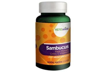 HERBASIST SAMSUCUS KARA MURVER, CINKO, C VITAMINI ICEREN TAKVIYE EDICI GIDA 64 çiğnenebilir jel form İlaç Görseli