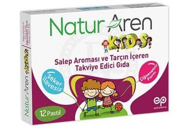 NATURAREN KIDS SALEP AROMASI VE TARCIN ICEREN TAKVIYE EDICI GIDA PASTIL 12 adet İlaç Görseli