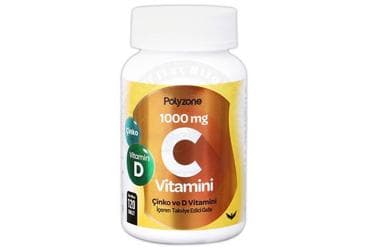 POLYZONE C VITAMINI, CINKO VE D VITAMINI ICEREN TAKVIYE EDICI GIDA TABLET 120 tablet İlaç Görseli