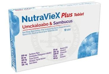 NUTRAVIEX PLUS TABLET UMCKALOABO & SAMBUCUS TAKVIYE EDICI GIDA 10 tablet İlaç Görseli