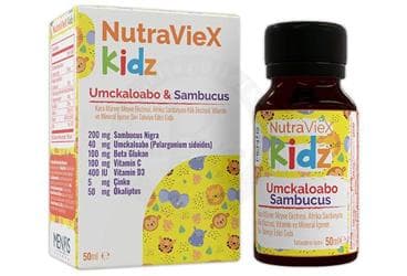 NUTRAVIEX KIDZ UMCKALOABO & SAMBUCUS SIVI TAKVIYE EDICI GIDA 50 ml şişe İlaç Görseli