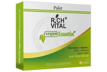 RICH VITAL VEGAN ESSENTIAL TAKVIYE EDICI GIDA TABLET 60 tablet İlaç Görseli