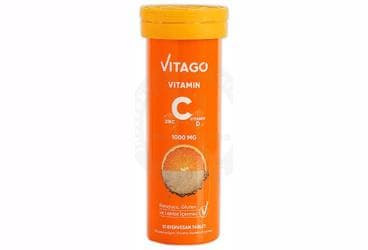 VITAGO VITAMIN C,VITAMIN D, CINKO ICEREN TAKVIYE EDICI GIDA 10 tablet İlaç Görseli