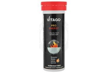 VITAGO PRO ENERGY L-KARNITIN, TAURIN, KAFEIN ICEREN TAKVIYE EDICI GIDA 10 tablet İlaç Görseli