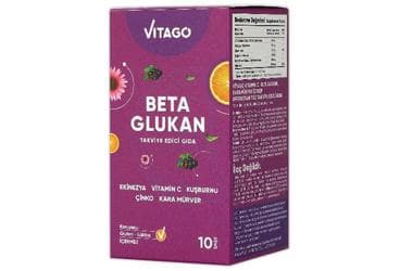 VITAGO BETA GLUKAN, VITAMIN C, KARAMURVER ICEREN TAKVIYE EDICI GIDA 10 saşe İlaç Görseli