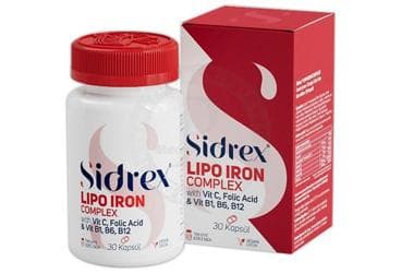 SIDREX LIPO IRON COMPLEX TAKVIYE EDICI GIDA KAPSUL 30 kapsül İlaç Görseli