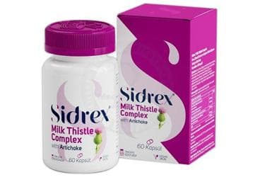 SIDREX MILK THISTLE COMPLEX, DEVE DIKENI VE ENGINAR EKSTRESI ICEREN TAKVIYE EDICI GIDA KAPSUL 60 kapsül İlaç Görseli