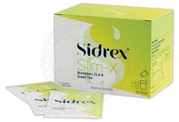 SIDREX SLM-X BROMELAIN, CLA VE YESIL CAY EKSTRESI ICEREN TAKVIYE EDICI GIDA SASE 30 saşe İlaç Görseli