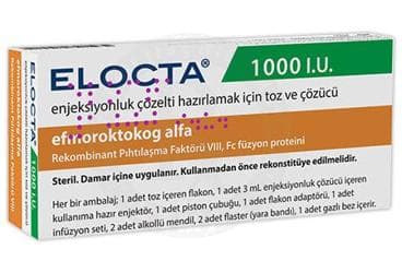 ELOCTA 1000 IU IV ENJEKSIYONLUK COZELTI HAZIRLAMAK ICIN TOZ VE COZUCU İlaç Görseli