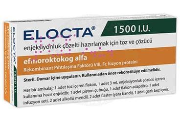 ELOCTA 1500 IU IV ENJEKSIYONLUK COZELTI HAZIRLAMAK ICIN TOZ VE COZUCU İlaç Görseli