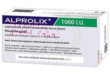 ALPROLIX 1000 IU ENJEKSIYONLUK COZELTI HAZIRLAMAK ICIN TOZ VE COZUCU İlaç Görseli