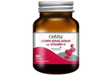 ONVITA DEMIR BISGLISINAT & VITAMIN C KAPSUL 60 kapsül İlaç Görseli