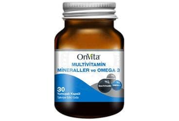 ONVITA MULTIVITAMIN & MINERALLER VE OMEGA 3 KAPSUL 30 kapsül İlaç Görseli