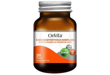ONVITA 5-HTP & VITC & VIT B6 (P5P) ICEREN TAKVIYE EDICI GIDA KAPSUL 30 kapsül İlaç Görseli