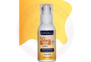 SIRIUSLIFE YUZ & VUCUT TUM AILE ICIN GUNES KREMI 100 ml şişe İlaç Görseli