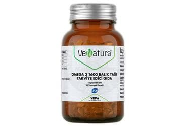 VENATURA OMEGA 3 1600 BALIK YAGI ICEREN TAKVIYE EDICI GIDA 1600 mg 30 kapsül İlaç Görseli