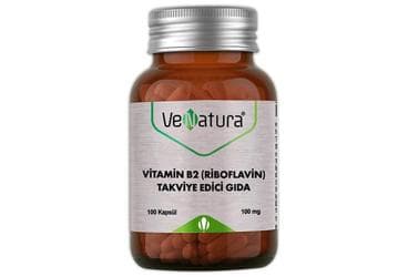 VENATURA VITAMIN B2 (RIBOFLAVIN) ICEREN TAKVIYE EDICI GIDA 100 mg 100 kapsül İlaç Görseli