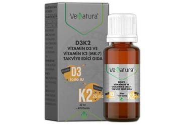 VENATURA VITAMIN D3 MENAQUINON 7 TAKVIYE EDICI GIDA 20 ml şişe İlaç Görseli