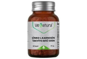 VENATURA CINKO L-KARNOSIN ICEREN TAKVIYE EDICI GIDA 67 mg 60 kapsül İlaç Görseli