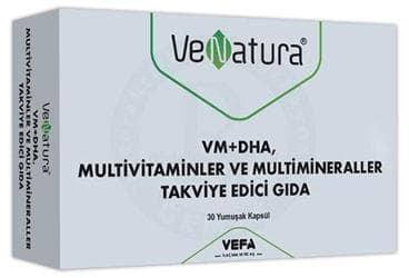 VENATURA VM+DHA MULTIVITAMIN VE MULTIMINERAL ICEREN TAKVIYE EDICI GIDA 30 kapsül İlaç Görseli