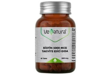 VENATURA BIOTIN ICEREN TAKVIYE EDICI GIDA 5000 mcg 90 tablet İlaç Görseli