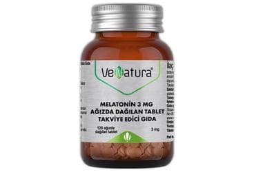 VENATURA MELATONIN AGIZDA DAGILAN TABLET TAKVIYE EDICI GIDA 3 mg 120 tablet İlaç Görseli