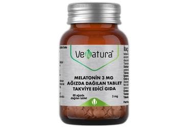 VENATURA MELATONIN AGIZDA DAGILAN TABLET TAKVIYE EDICI GIDA 3 mg 60 tablet İlaç Görseli