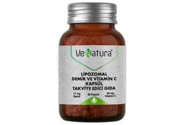 VENATURA LIPOZOMAL DEMIR VE VITAMIN C ICEREN TAKVIYE EDICI GIDA 60 kapsül İlaç Görseli