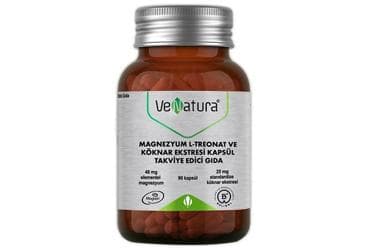 VENATURA MAGNEZYUM L-TREONAT VE KOKNAR EKSTRESI ICEREN TAKVIYE EDICI GIDA 90 kapsül İlaç Görseli