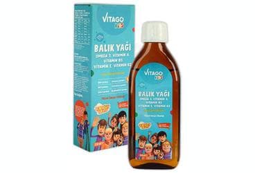 VITAGO KIDS (RAFADAN TAYFA) BALIK YAGI, OMEGA 3, VITAMIN A, D3, E, K2 ICERENTAKVIYE EDICI GIDA 150 ml şişe İlaç Görseli