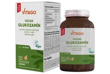 VITAGO PREMIUM VEGAN GLUKOZAMIN, BROMELAIN, RUTIN ICEREN TAKVIYE EDICI GIDA 60 tablet İlaç Görseli