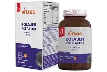 VITAGO PREMIUM HIDROLIZE KOLAJEN, SERAMID, BIOTIN ICEREN TAKVIYE EDICI GIDA 30 tablet İlaç Görseli