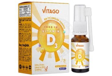 VITAGO DAILY VITAMIN D3 SPREY VE DAMLA TAKVIYE EDICI GIDA 20 ml şişe İlaç Görseli