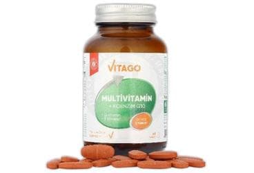 VITAGO PREMIUM MULTIVITAMIN, MULTIMINERAL, KOENZIM Q10 ICEREN TAKVIYE EDICI GIDA 30 tablet İlaç Görseli